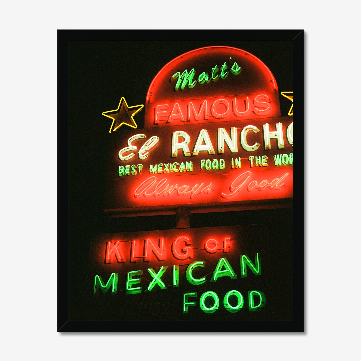 Matt's El Rancho - Neon Sign Film Print